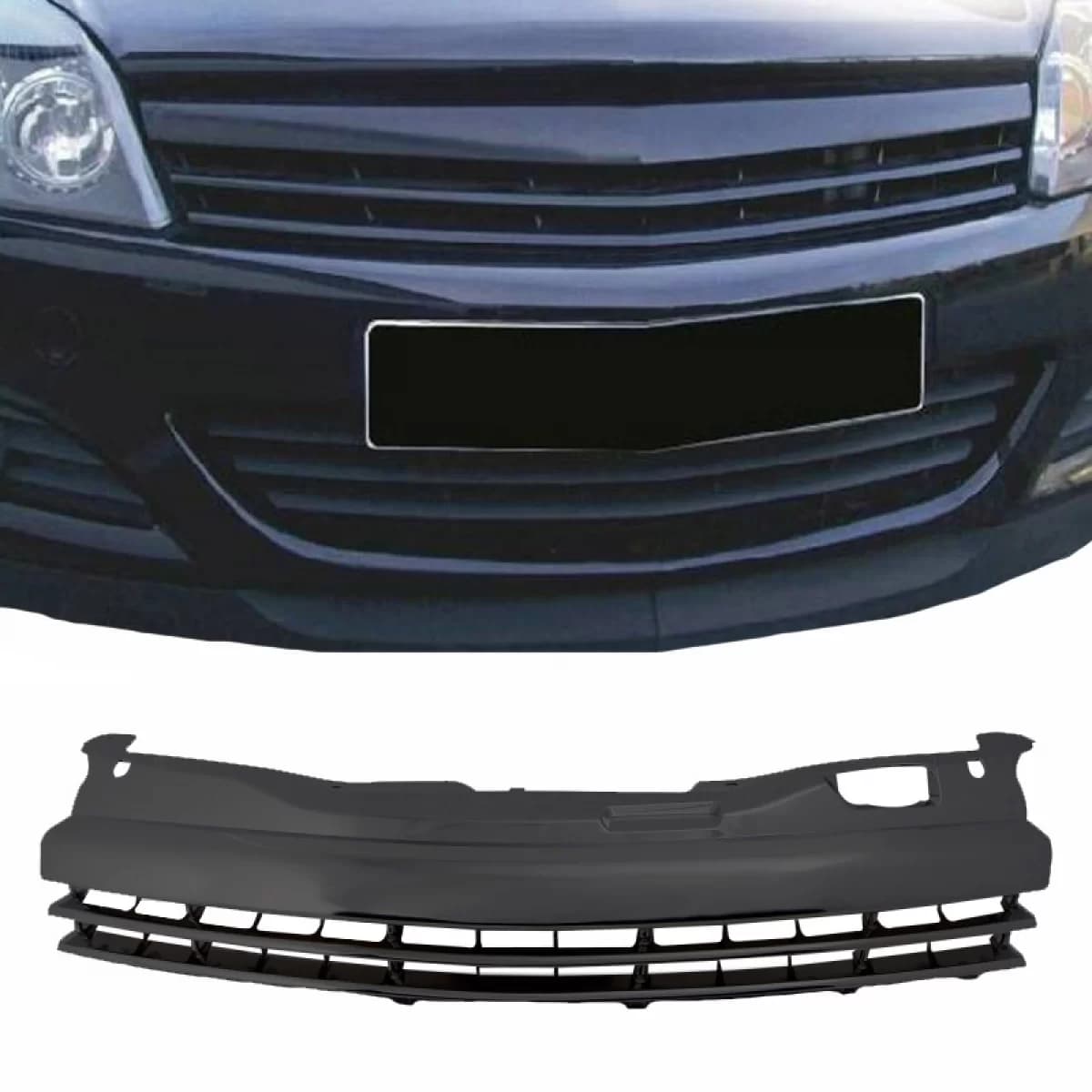 Front Grille suitable for Opel Astra H 3D/5D 04-07 Badgeless Mat Black 1 Pc