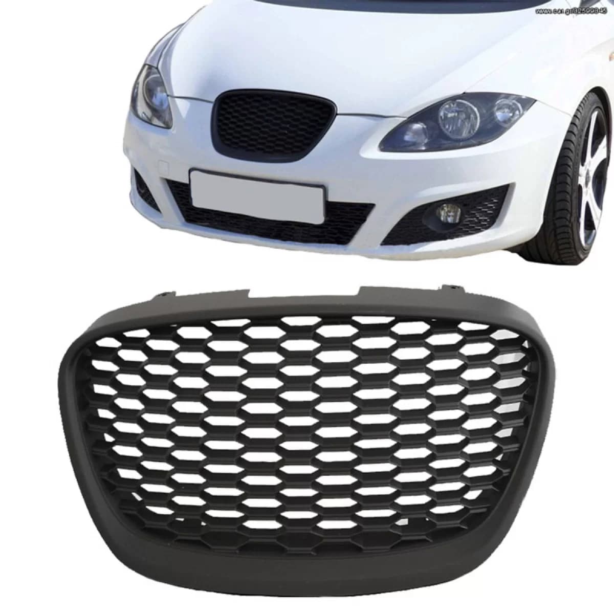 Front Grille suitable for Seat Leon 1P / Altea 09-13 Honeycomb Badgeless Black 1pc