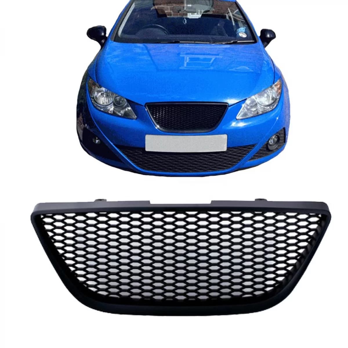 Front Grille suitable for Seat Ibiza 6J 08-12 Honeycomb Black 1pc