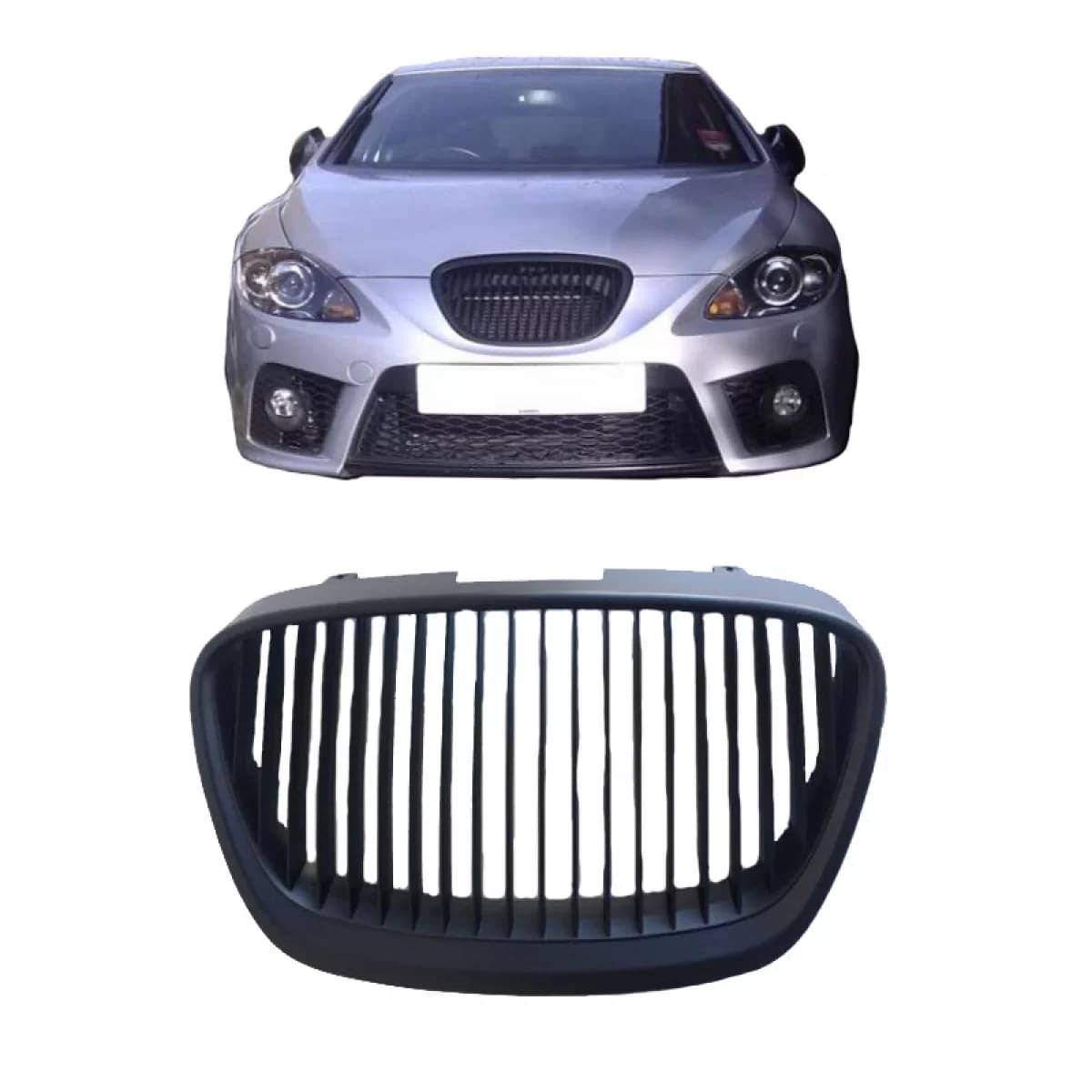 Front Grille suitable for Seat Leon 1P / Altea 09-13 Badgeless Black 1pc