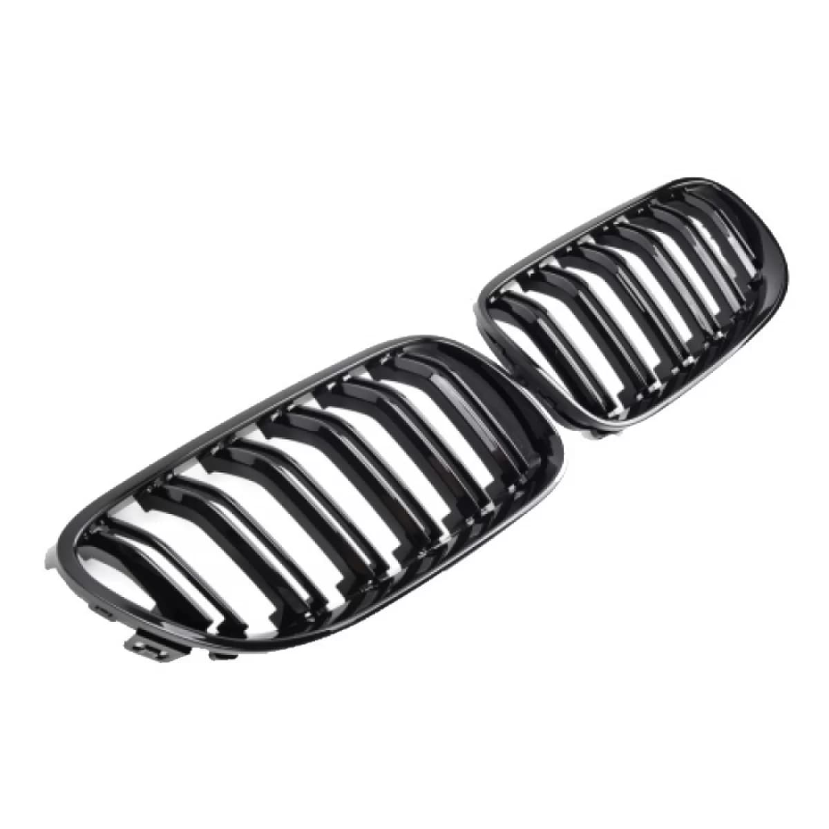 Front Grilles suitable for BMW 3 E92/E93 11-13 M4 Look with Double Grille Glossy Black 2 Pcs