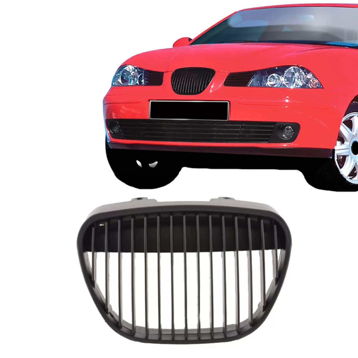 Front Grille suitable for Seat Ibiza 6L / Cordoba 6L 02-08 Badgeless Black 1pc