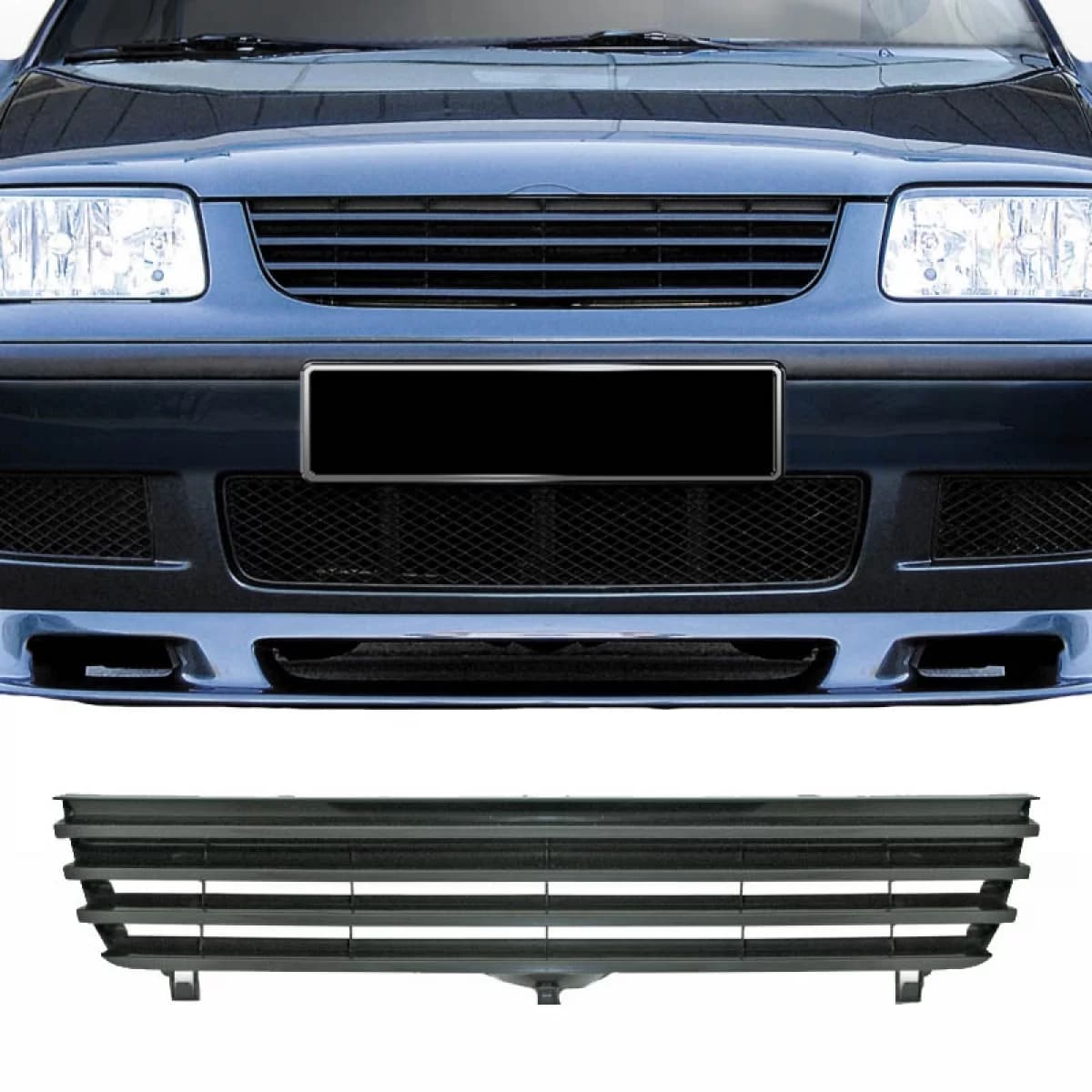 Front Grille suitable for VW Polo 6N2 99-01 Badgeless Black 1 Pc