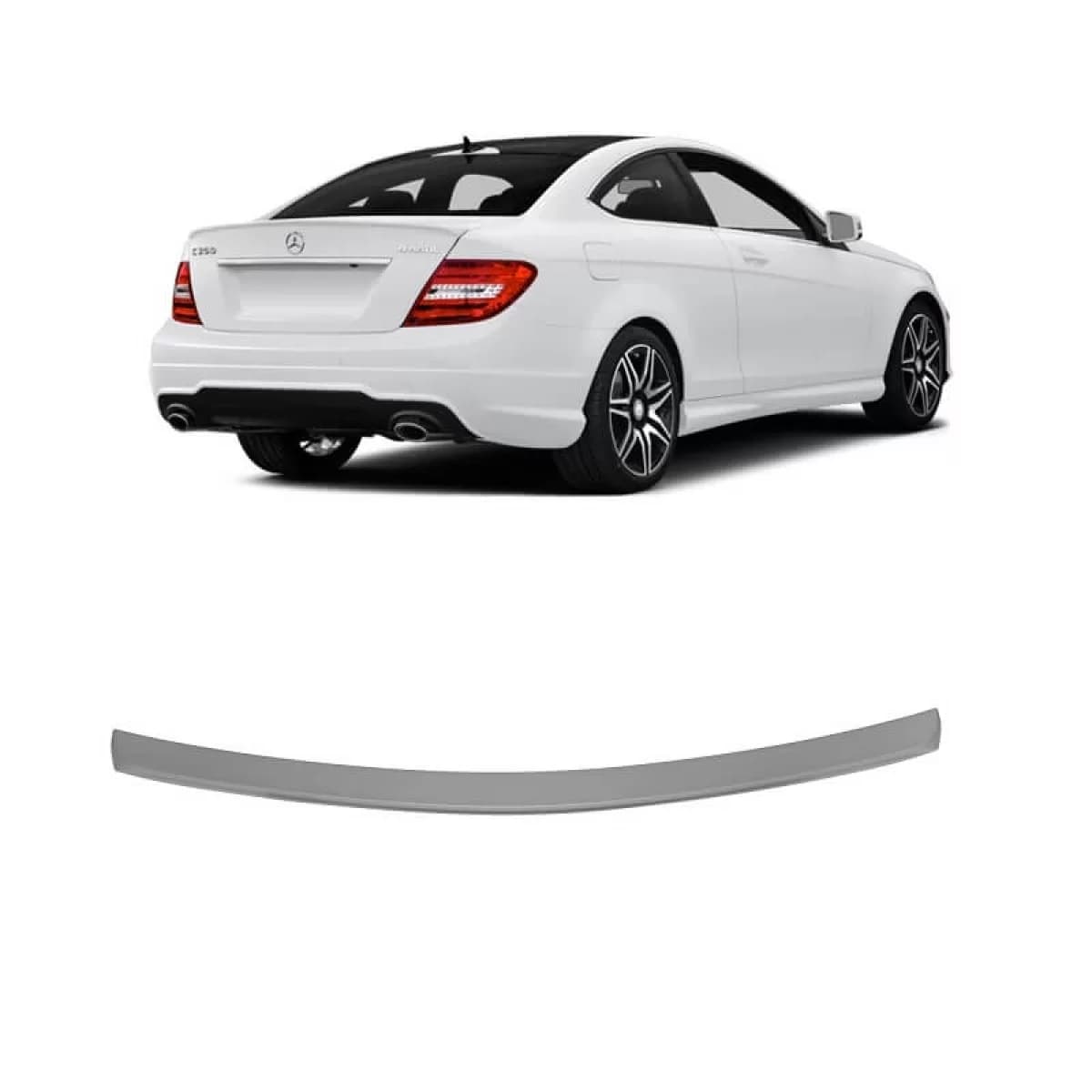 Trunk Spoiler suitable for Mercedes-Benz C-Class W204 Coupe 07-14 A Design Look Lipspoiler made from ABS Plastic