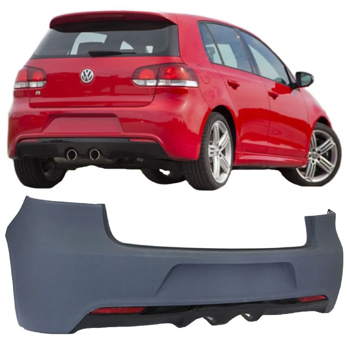 Rear Bumper suitable for VW Golf VI (6) 08-11 R20 Look