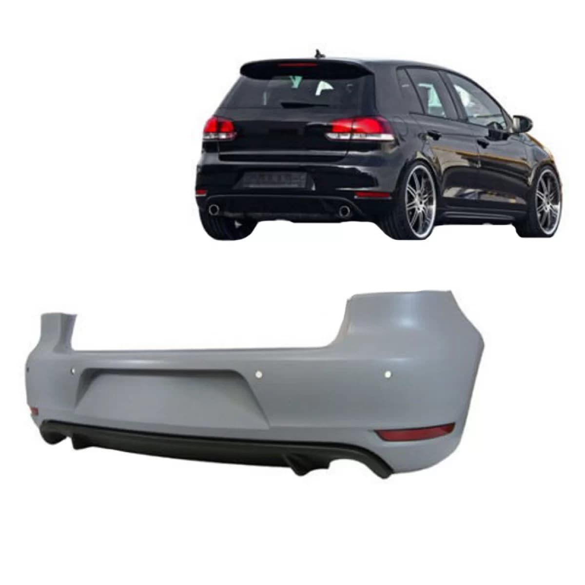 Rear Bumper suitable for VW Golf VI (6) 08-12 GTI Look