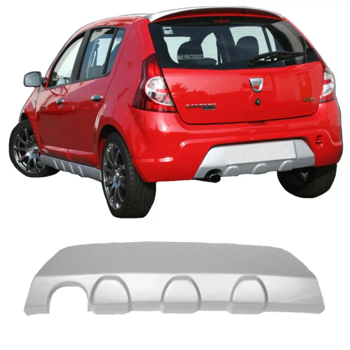 Rear Bumper Diffuser suitable for Dacia Sandero 08-12 made from ABS plastic 1pc