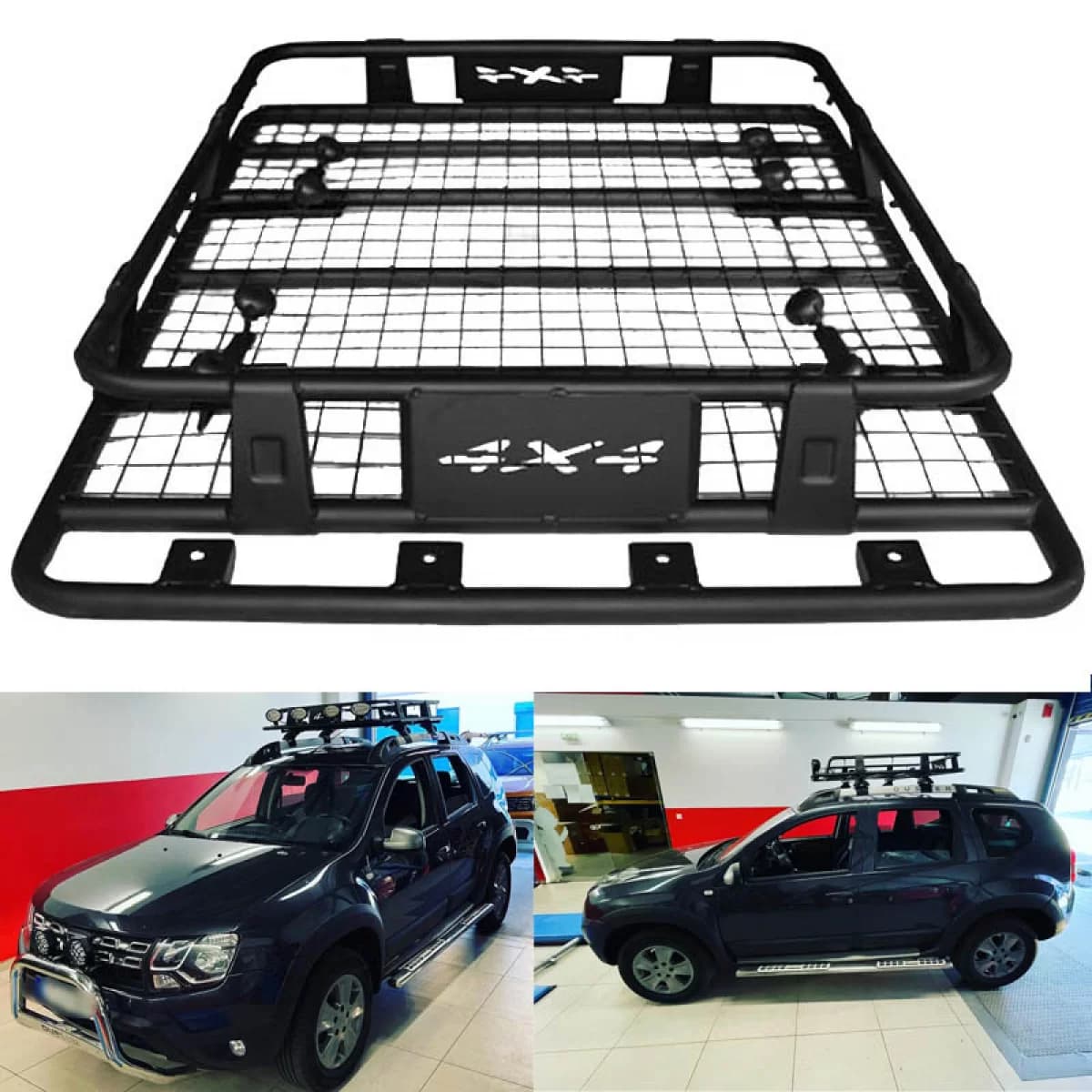 Car Roof Rack Metal Black Safari 127x96cm 28826