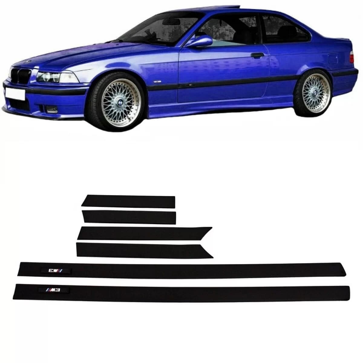Door Strips Set Suitable for BMW 3 E36 90-99 Coupe/Cabrio M3 Design