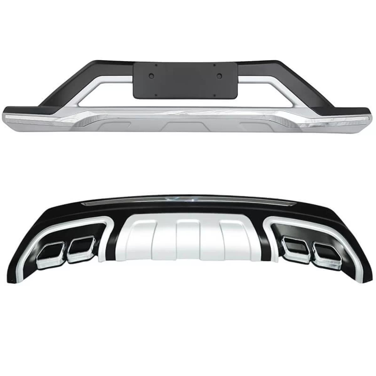 Skid Plates Bumper Body kit suitable for Front and Rear Bumper suitable for Hyundai Tucson 2015-2019 2 Pieces