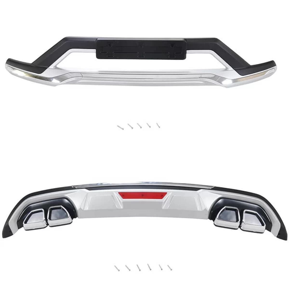 Skid Plates Bumper Body kit suitable for Front and Rear Bumper suitable for Hyundai Tucson 2019+ 2 Pieces