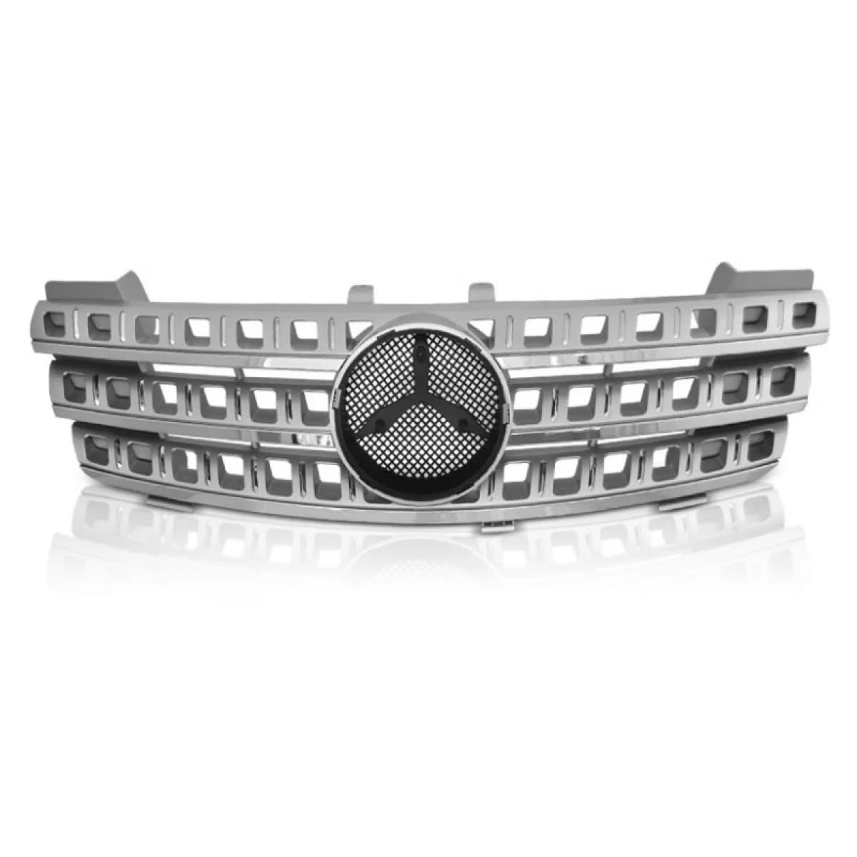 Front Grille suitable for Mercedes-Benz ML-Class W164 05-08 A Design Look Silver/Chrome 1 Pc