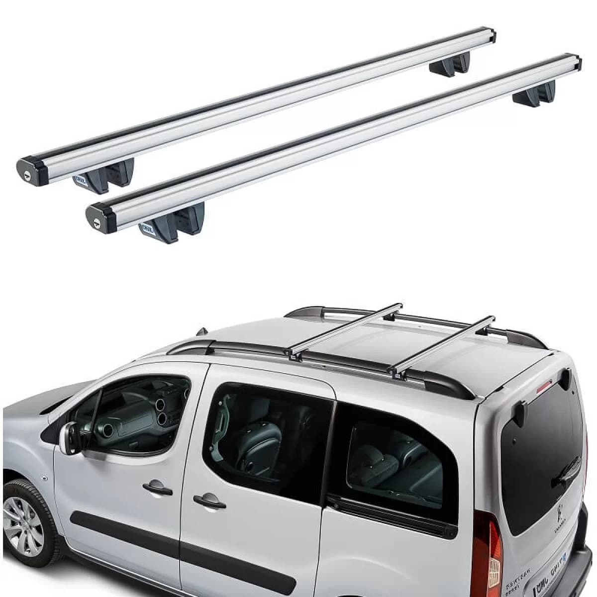 Roof Bars Aluminum CRUZ 924-064 Alu Cargo R-138cm Railing System Silver 2 Pieces