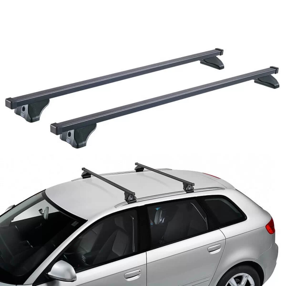 Roof Bars Steel CRUZ 921-375 Oplus S-FIX 110cm Black 2 Pieces