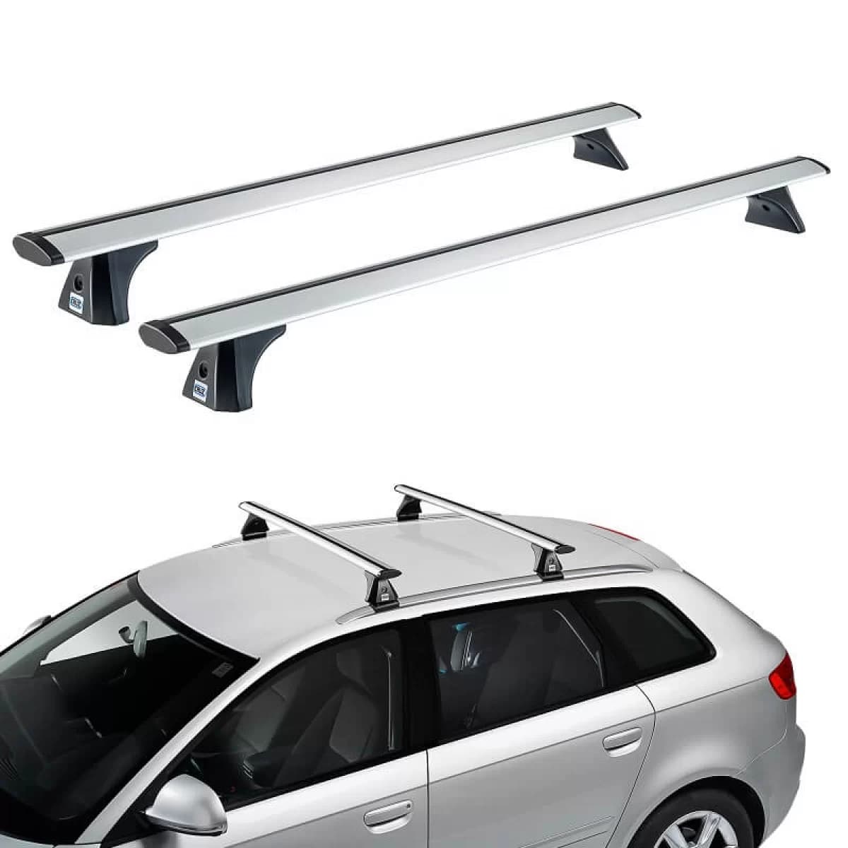 Roof Bars Aluminum Aerodynamic CRUZ 924-785 Airo X-128cm Silver 2 Pieces