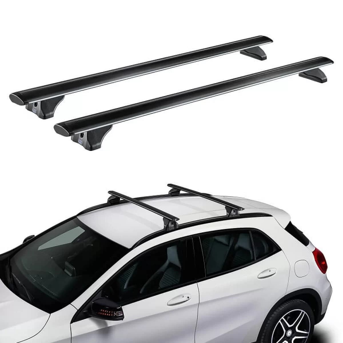 Roof Bars Aluminum Aerodynamic CRUZ 925-715 Airo FIX Dark 128cm Black 2 Pieces