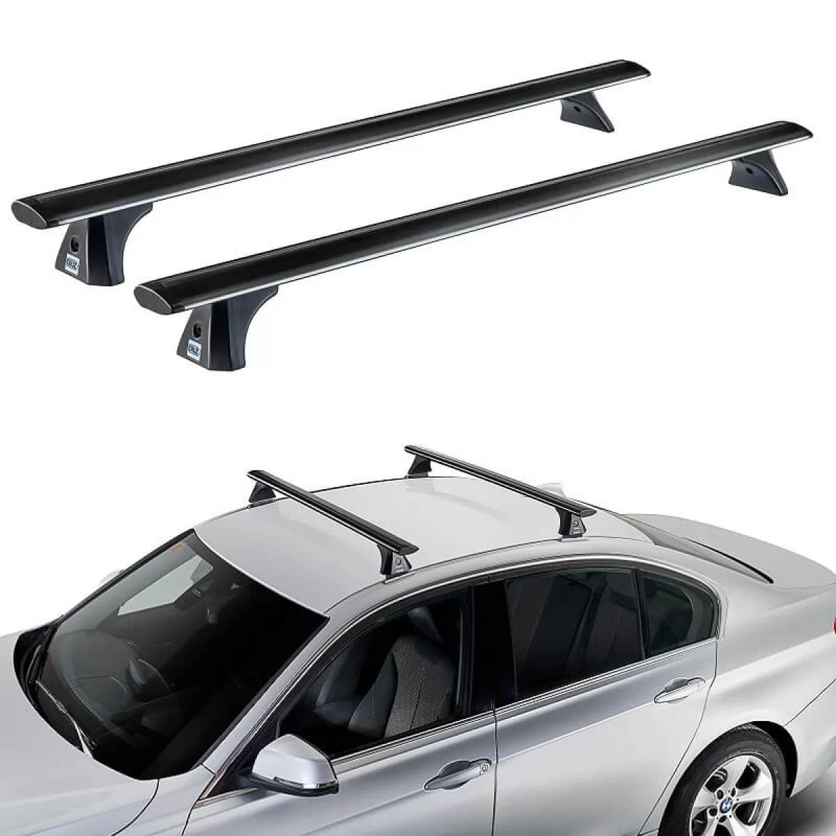 Roof Bars Aluminum Aerodynamic CRUZ 925-785 Airo Dark X-128cm Black 2 Pieces