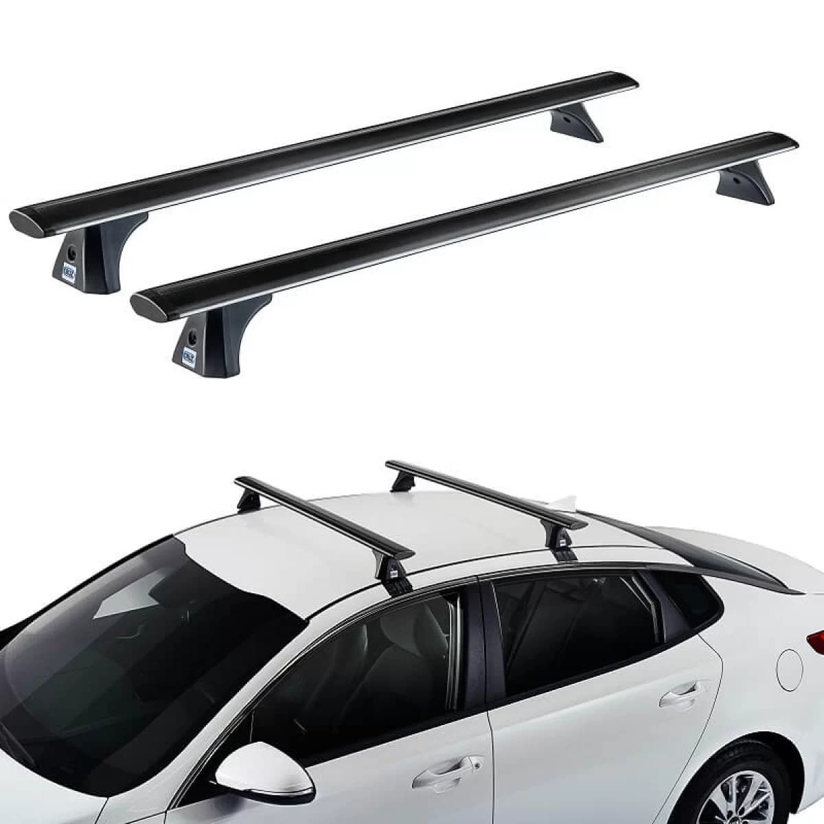 Roof Bars Aluminum Aerodynamic CRUZ 925-775 Airo Dark T-128cm Black 2 Pieces