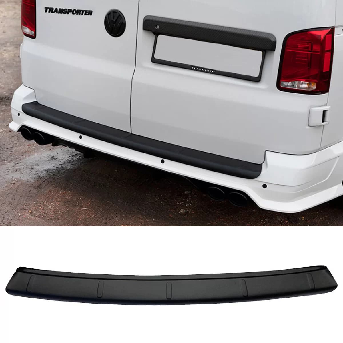 Rear Bumper Protector suitable for VW Transporter T5 2003-2015 from ABS plastic black