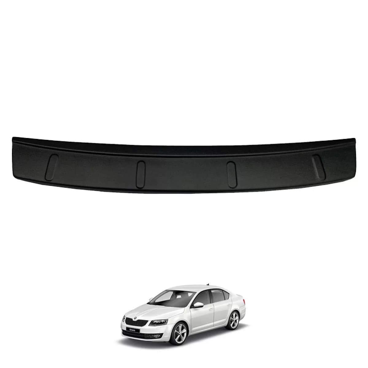 Rear Bumper Protector suitable for Skoda Octavia III (3) 5E 13-20 Sedan from ABS Plastic Black