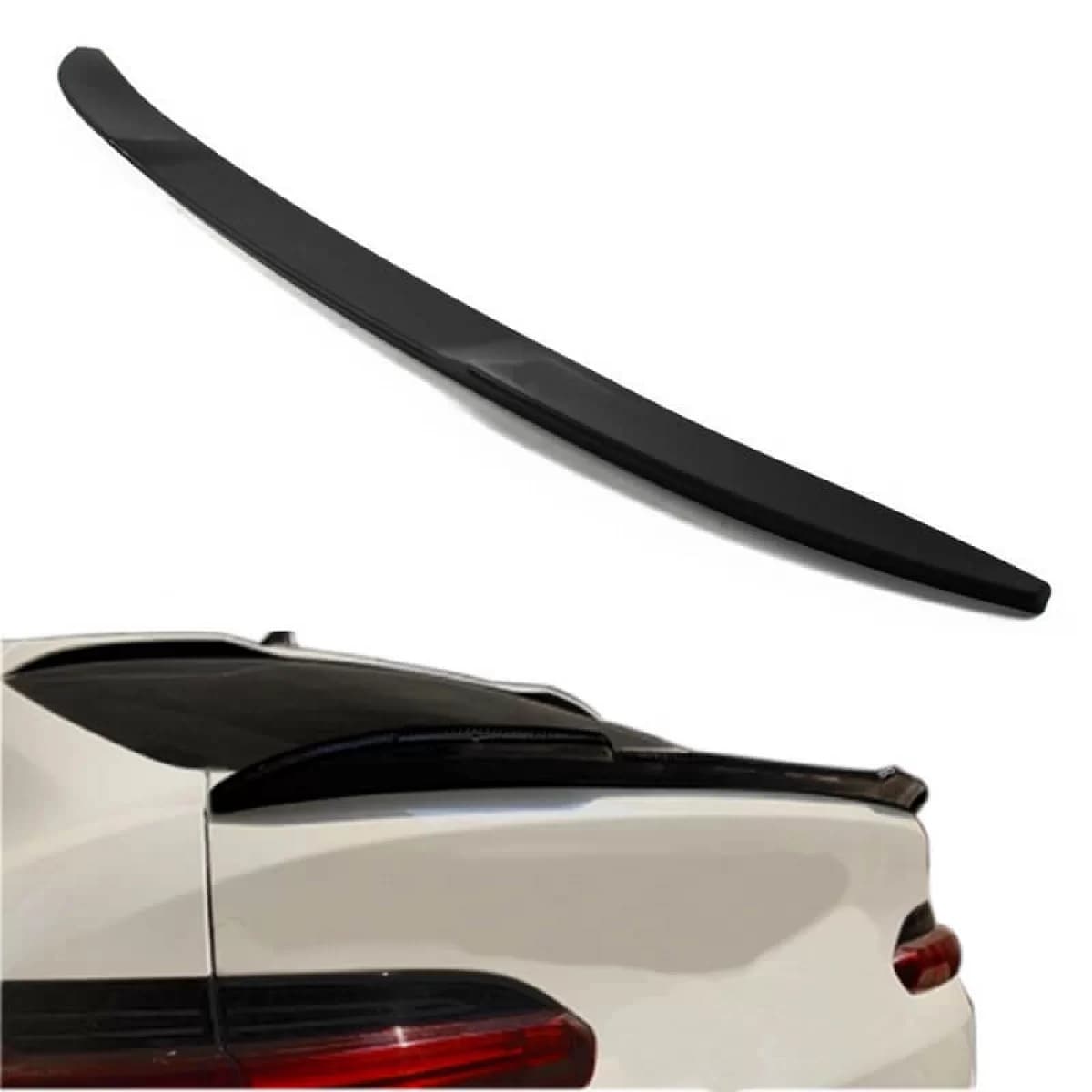 Trunk Spoiler suitable for BMW X4 G02 18+ M4 Look Black Matte from ABS Plastic