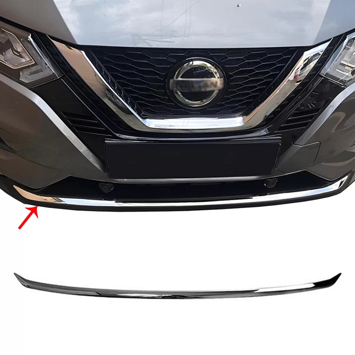 Bumper Grille Fins Chrome Suitable for Nissan Qashqai 2017-2021 Steel