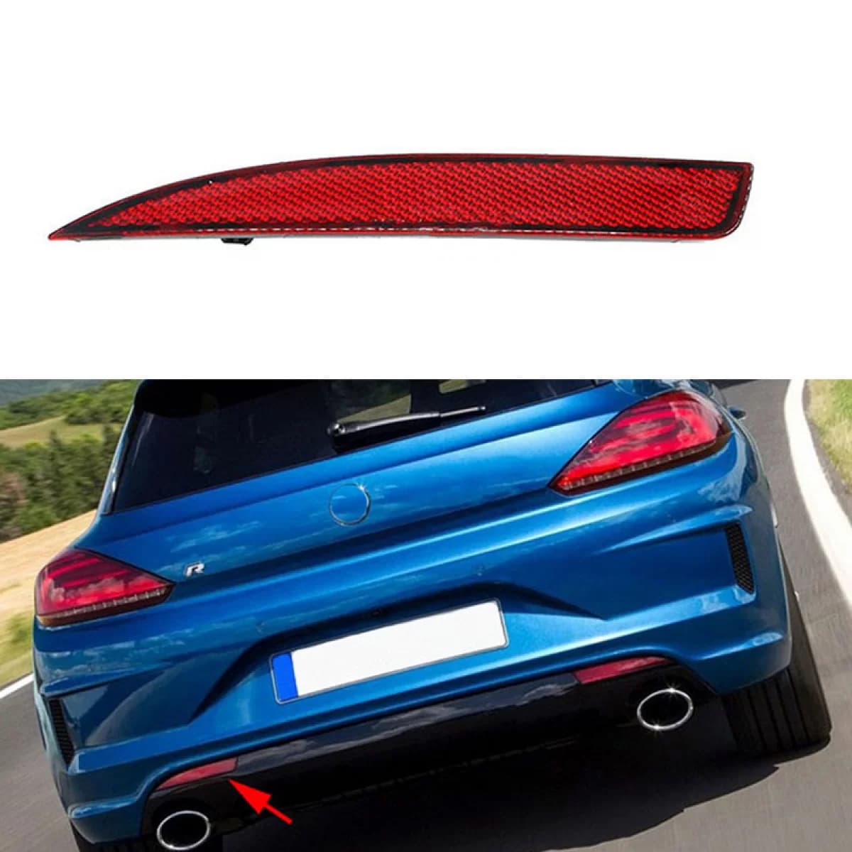 Rear bumper reflective left suitable for VW Scirocco 08-17 R20 1 pc
