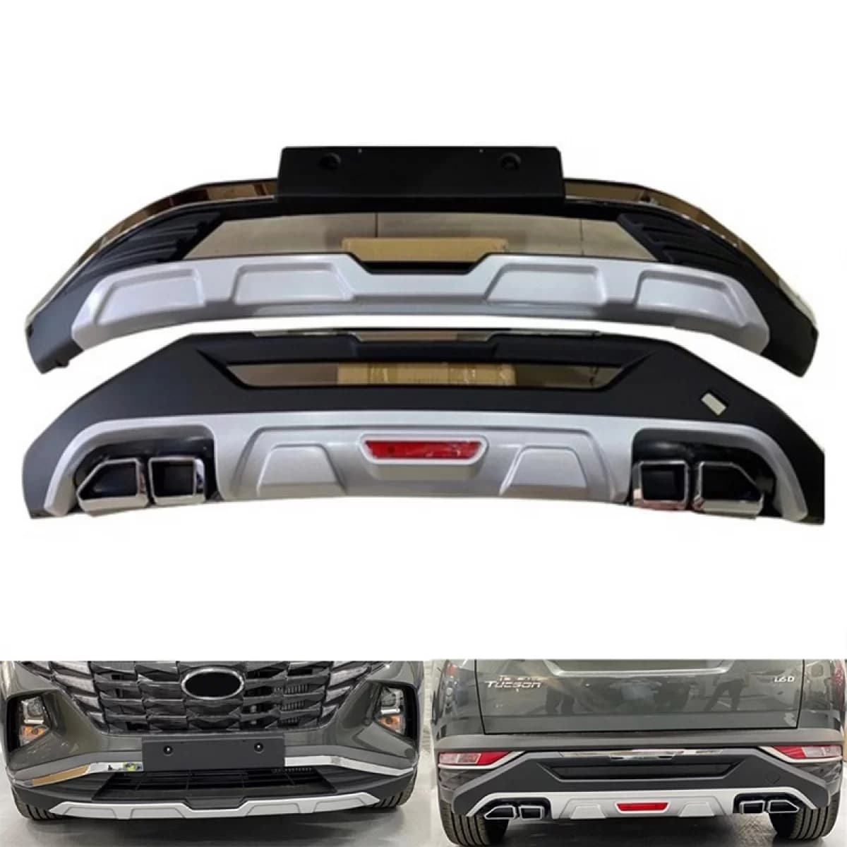 Skid Plates Bumper Body kit suitable for Front and Rear Bumper suitable for Hyundai Tucson 2021+ 2 Pieces