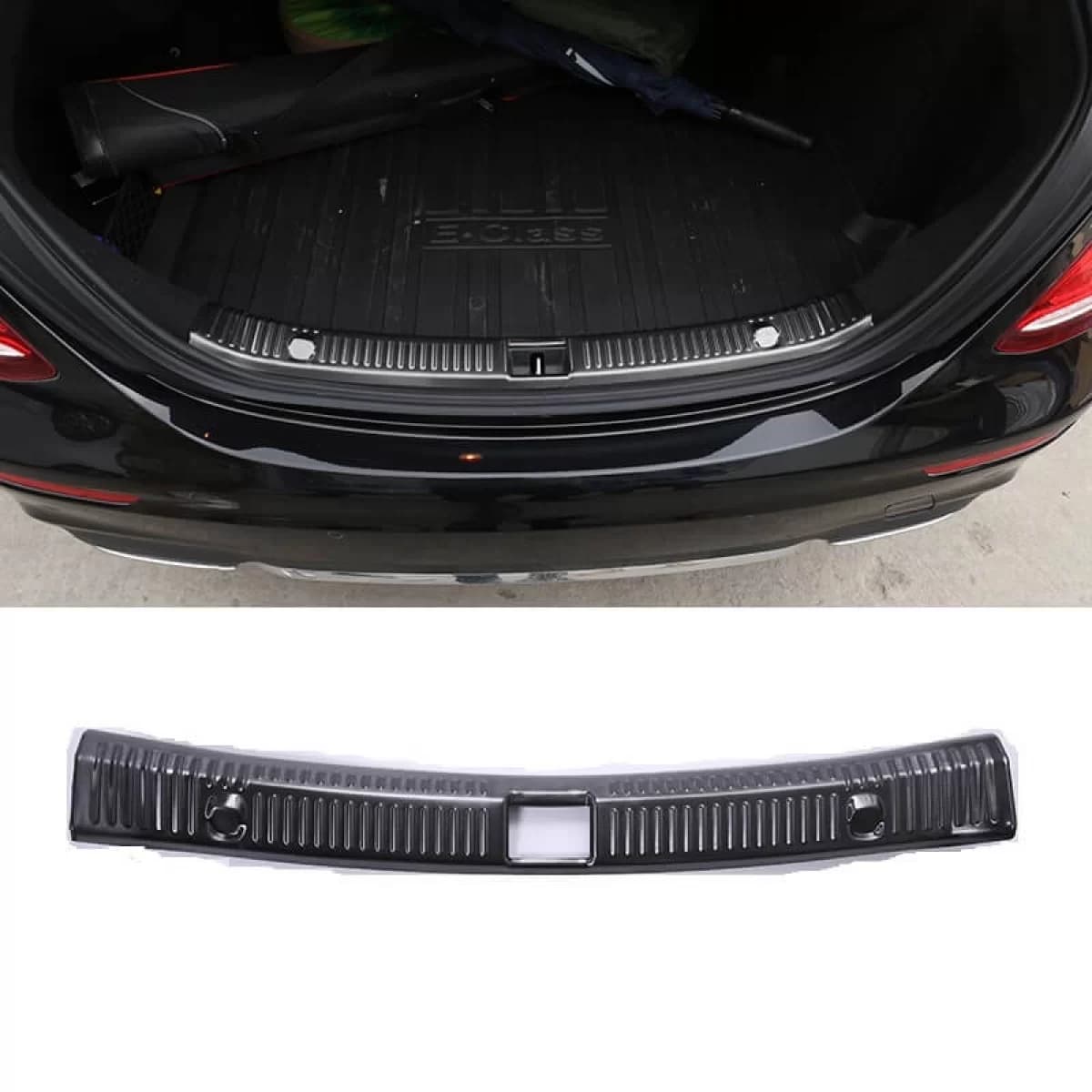 Rear Bumper Protector Inside Boot Suitable for Mercedes-Benz E-Class W213 16+ Steel Black