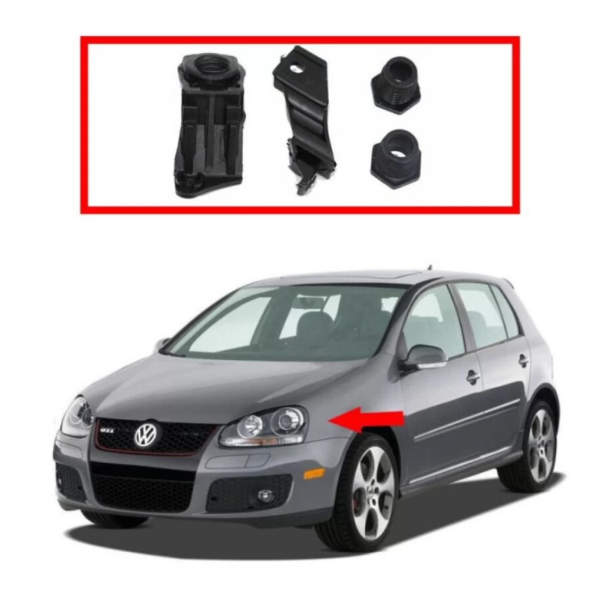 Headlight Tap Repair Left Kit suitable for VW Golf V (5) 03-08 / Jetta 05-10