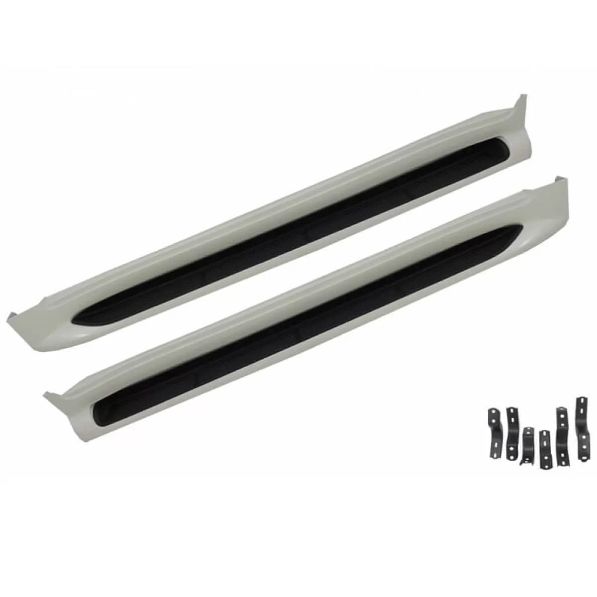 Side Steps Running Boards suitable for Toyota Land Cruiser Prado FJ200 2015+ Facelift OEM Look White 2 pcs
