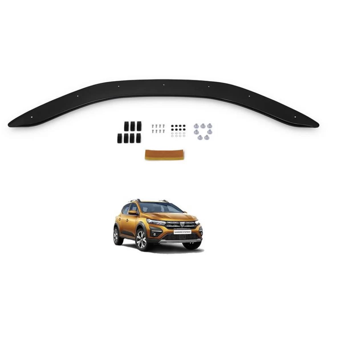 Hood Deflector suitable for Dacia Sandero Stepway 2020+ Black Color