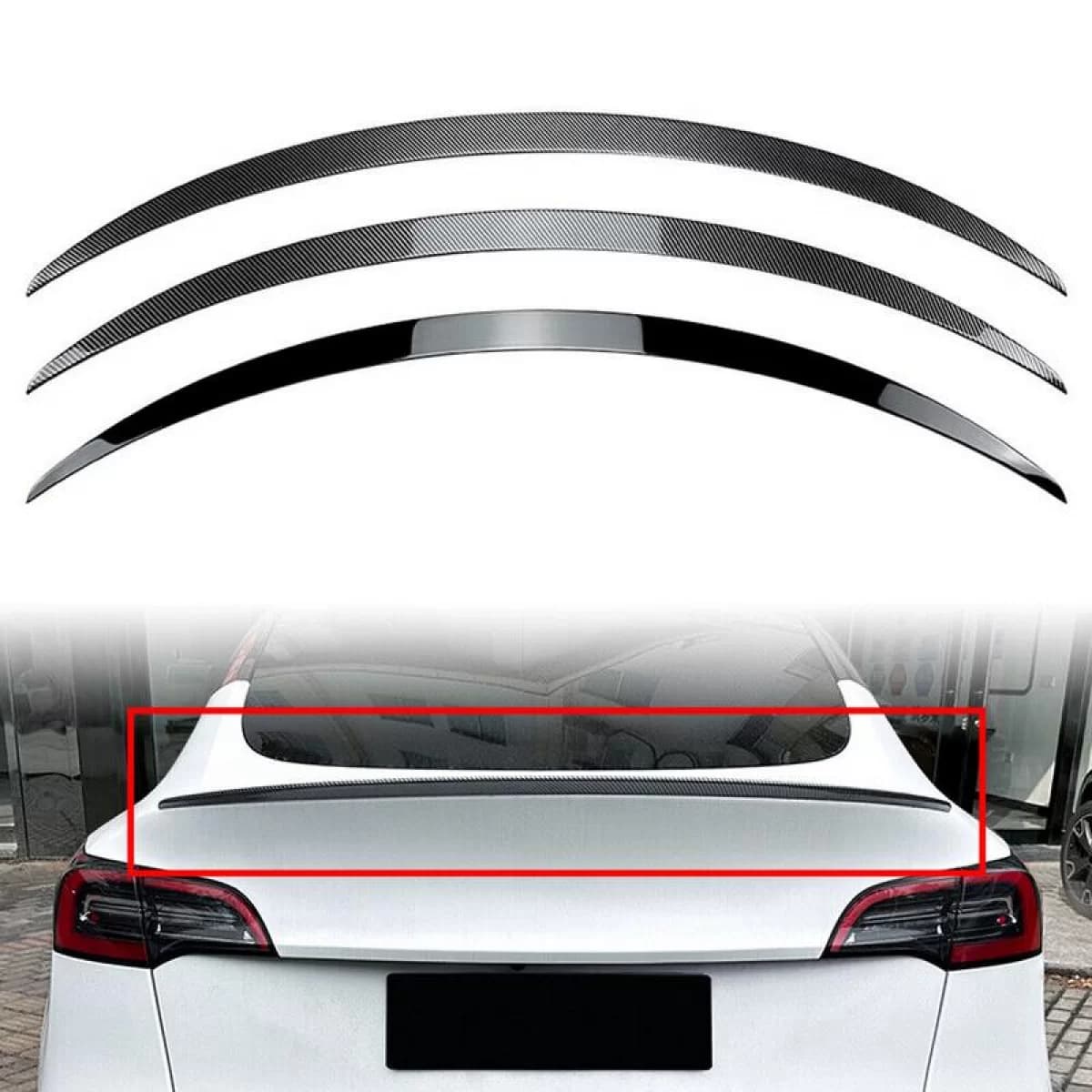 Trunk Spoiler suitable for Tesla Model Y 2020+ Lipspoiler Glossy Black From Abs Plastic
