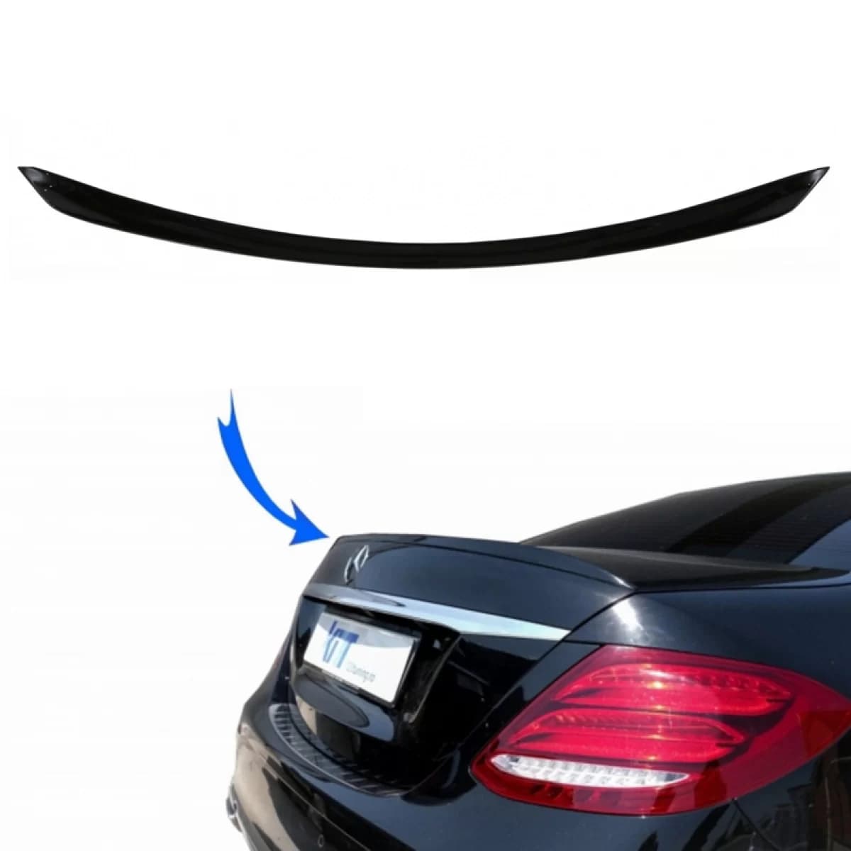 Trunk Spoiler suitable for Mercedes-Benz E-Class W213 16+ ABS Plastic Piano Black