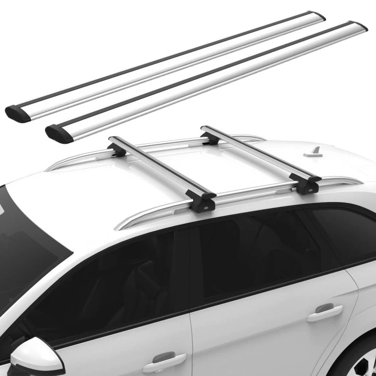 Roof Bars Aluminum Aerodynamic CRUZ 925-803 Airo 118cm Silver 2 Pieces