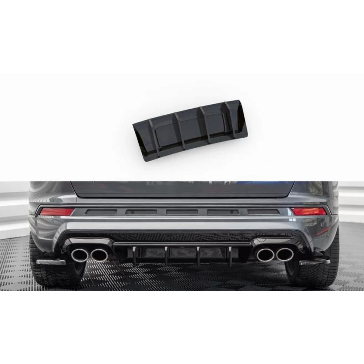 Rear Bumper Diffuser suitable for Cupra Ateca SUV 2018-2019 Glossy Black
