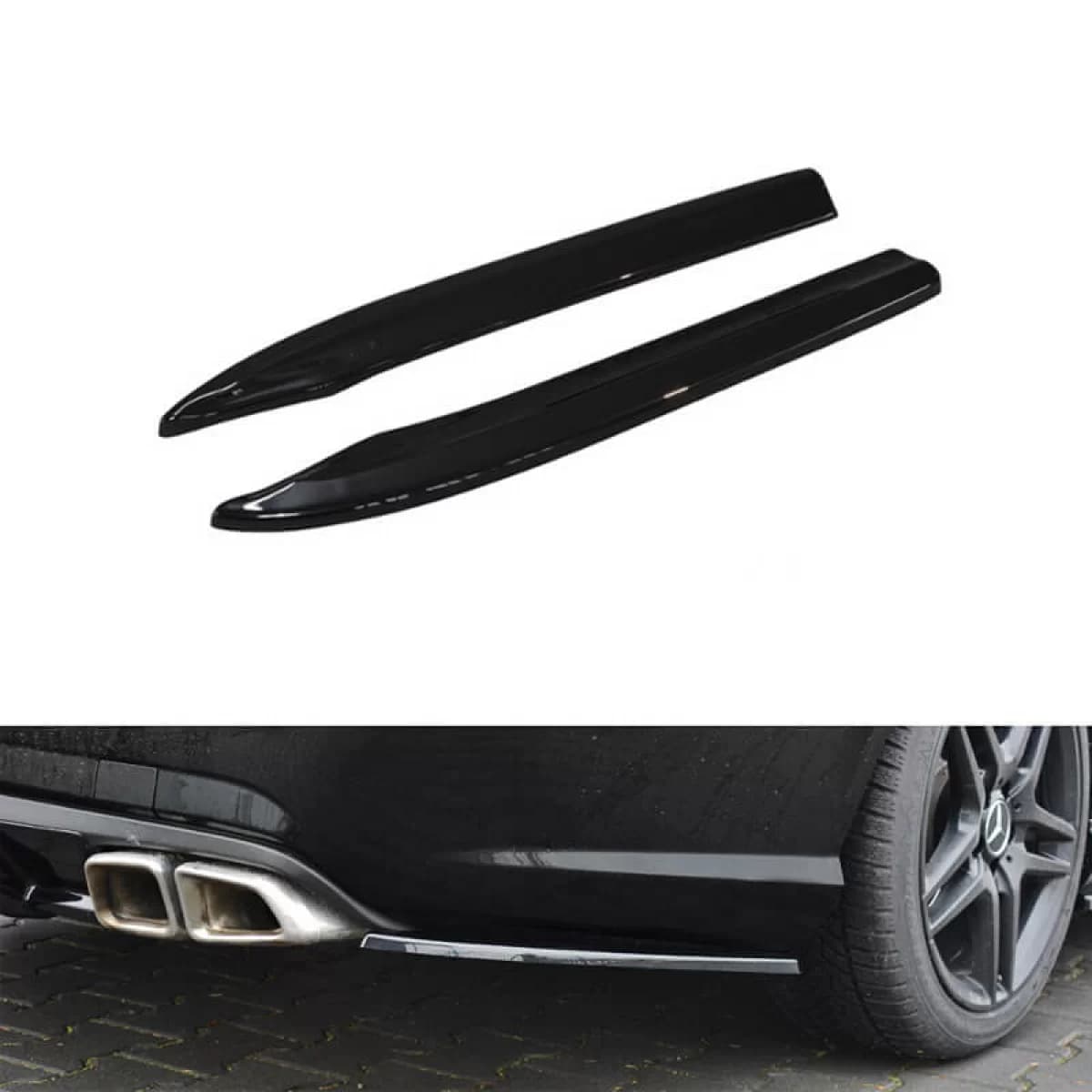 Rear Bumper Side Splitters suitable for Mercedes-Benz E-Class W212 09-13 A Design E63 Version Gloss Black Maxton Design 2 pcs