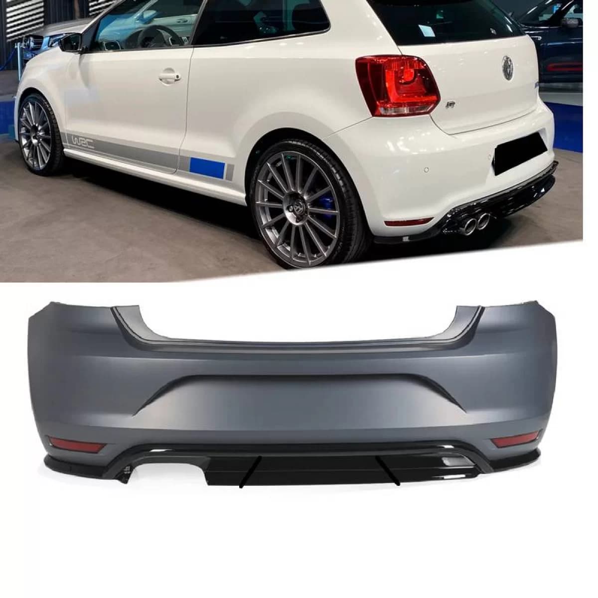 Rear Bumper suitable for VW Polo 6R 09-17 WRC Look