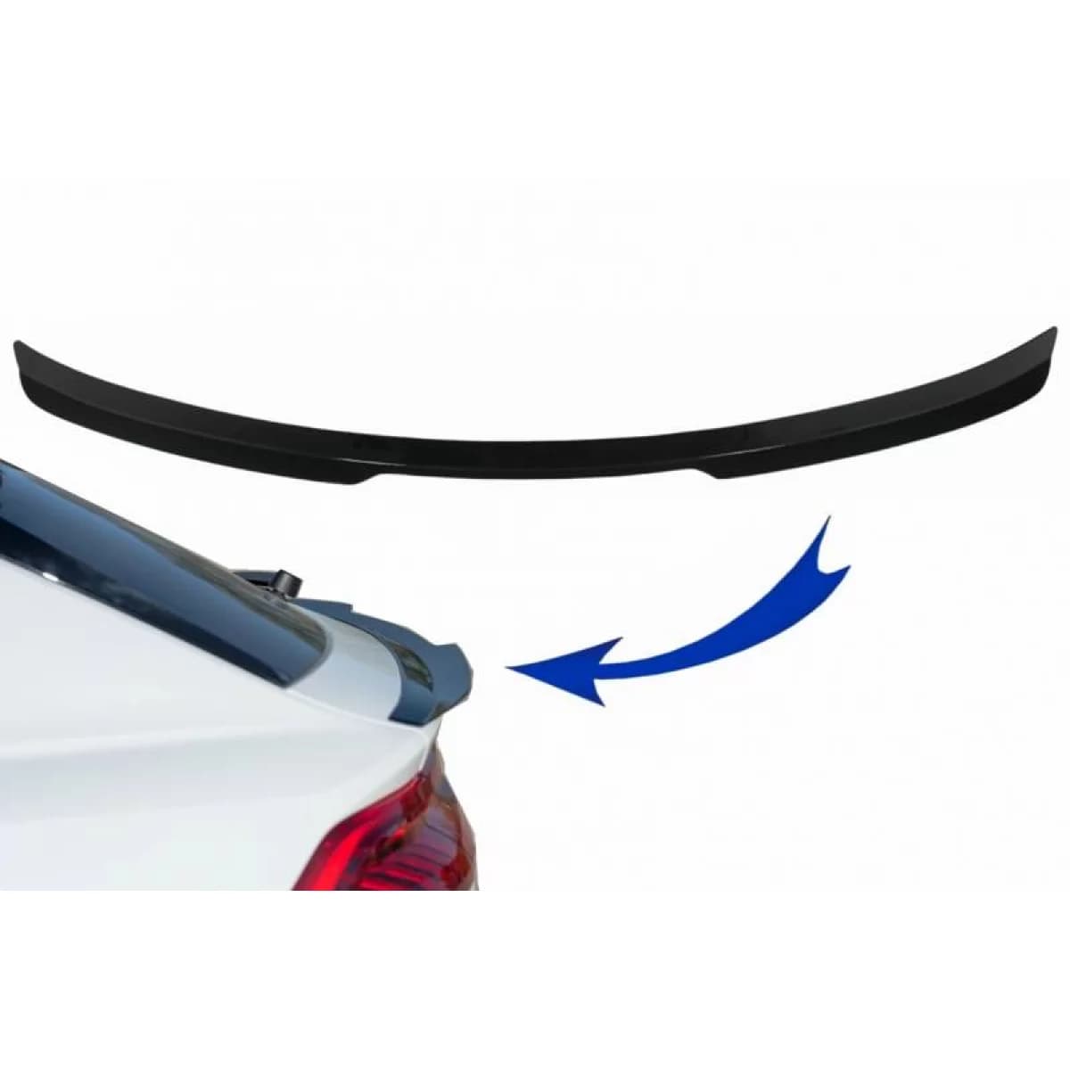 Trunk Spoiler suitable for Audi Q8 SUV 2018+ Piano Black From Abs Plastic