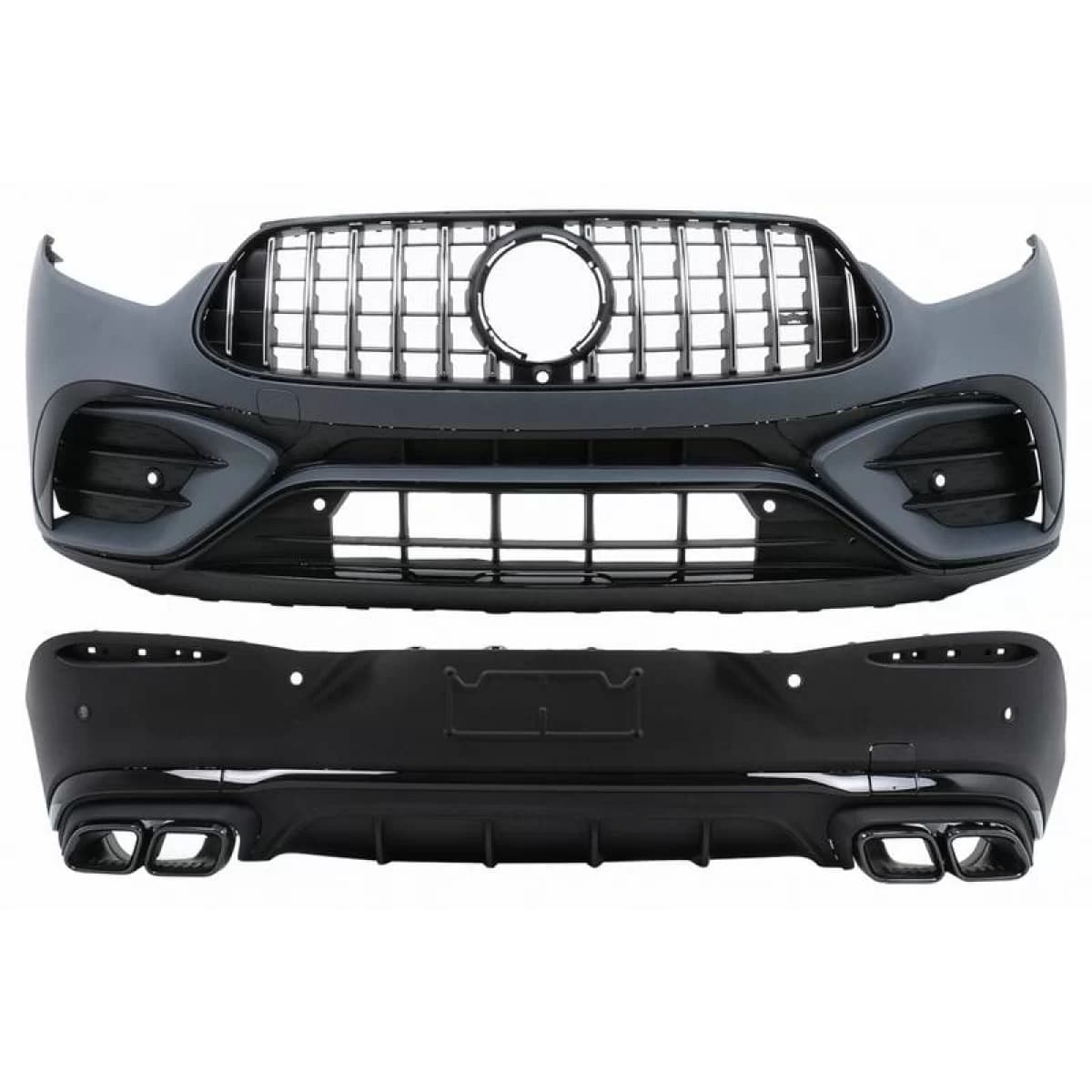 Body Kit suitable for Mercedes-Benz GLC Coupe C254 Sport Line (2022+) GLC63Amg Look Night Package with Bumpers, Grill, Exhaust Tips