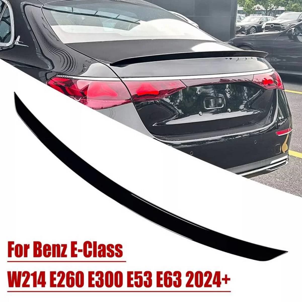 Trunk Spoiler suitable for Mercedes-Benz E-Class W214 2024+ A Design E63S V2 Look ABS Plastic Piano Black