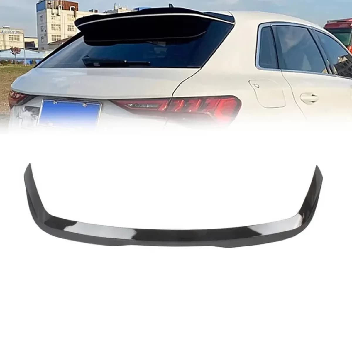 Roof Spoiler suitable for Audi A3 8Y Sportsback 2020+ S3 Look Gloss Black From Abs Plastic
