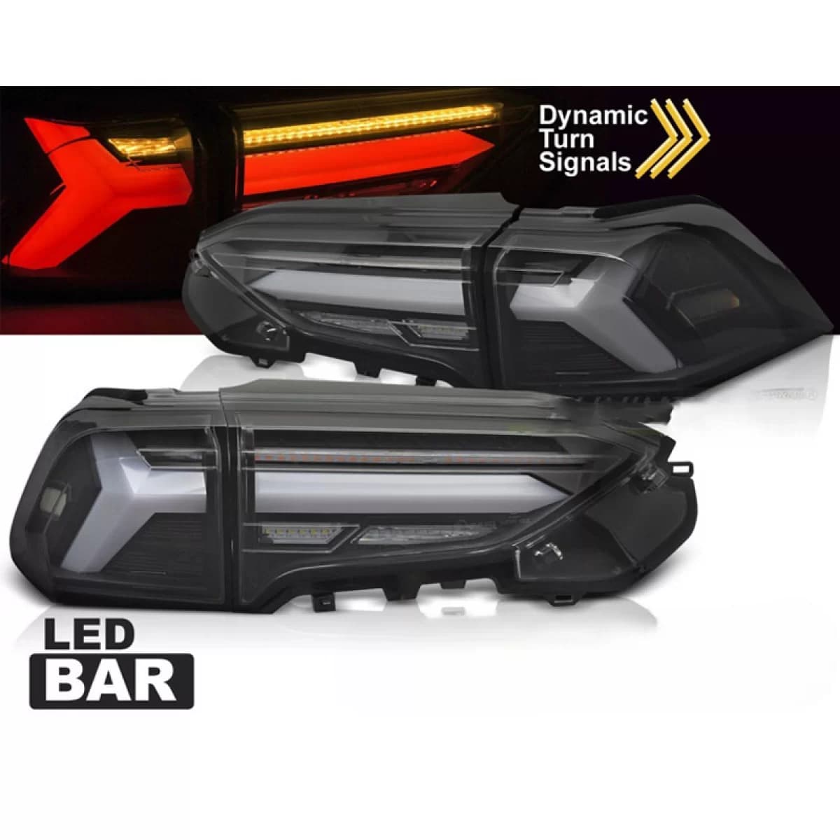 Taillights Set Suitable for Toyota Rav4 19- LED Bar Dynamic Turn Signal Black