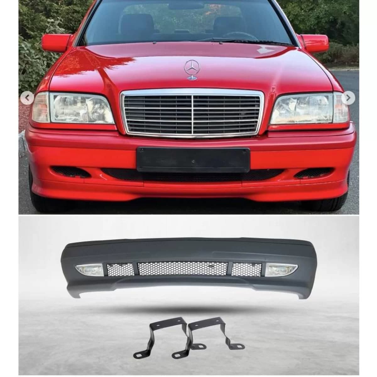 Front Bumper suitable for Mercedes-Benz C-Class W202 93-96 A Design Look with Fog Lights