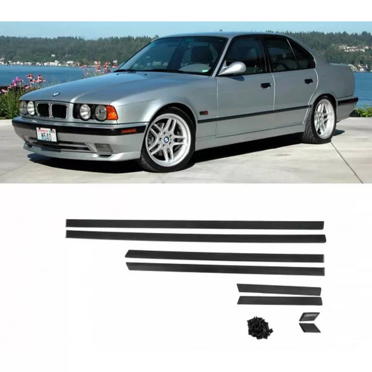 Door Strips Set Suitable for BMW 5 E34 87-95 Sedan 8 Pieces