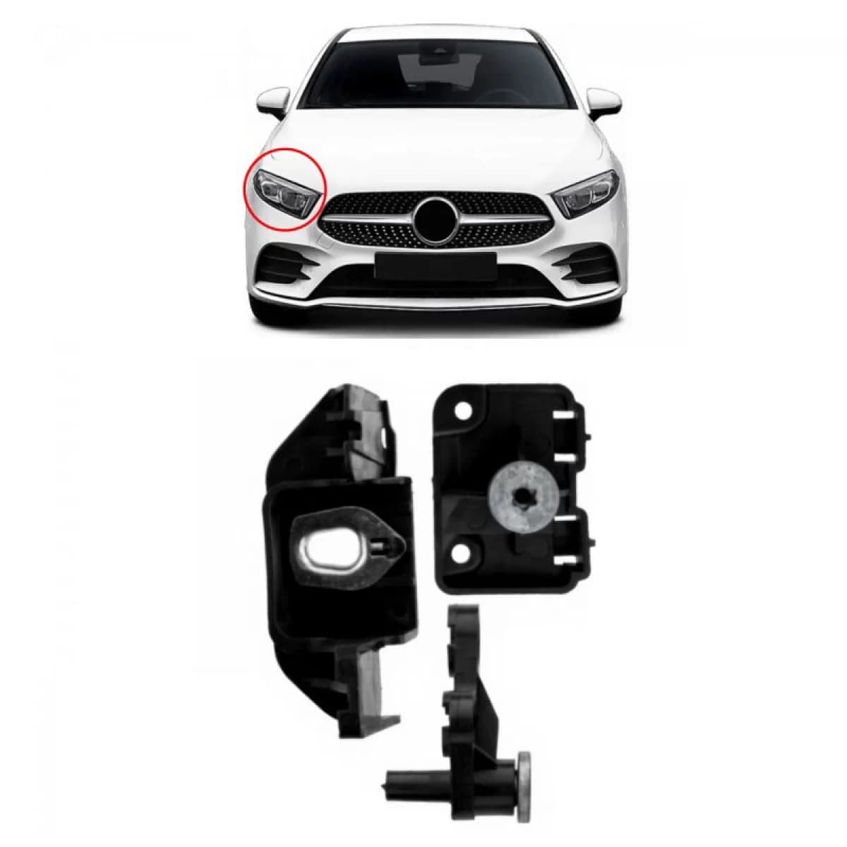 Headlight Tap Repair Right Kit suitable for Mercedes-Benz A-Class W177 18+ / CLA C118/W118 19+ 3 Pieces