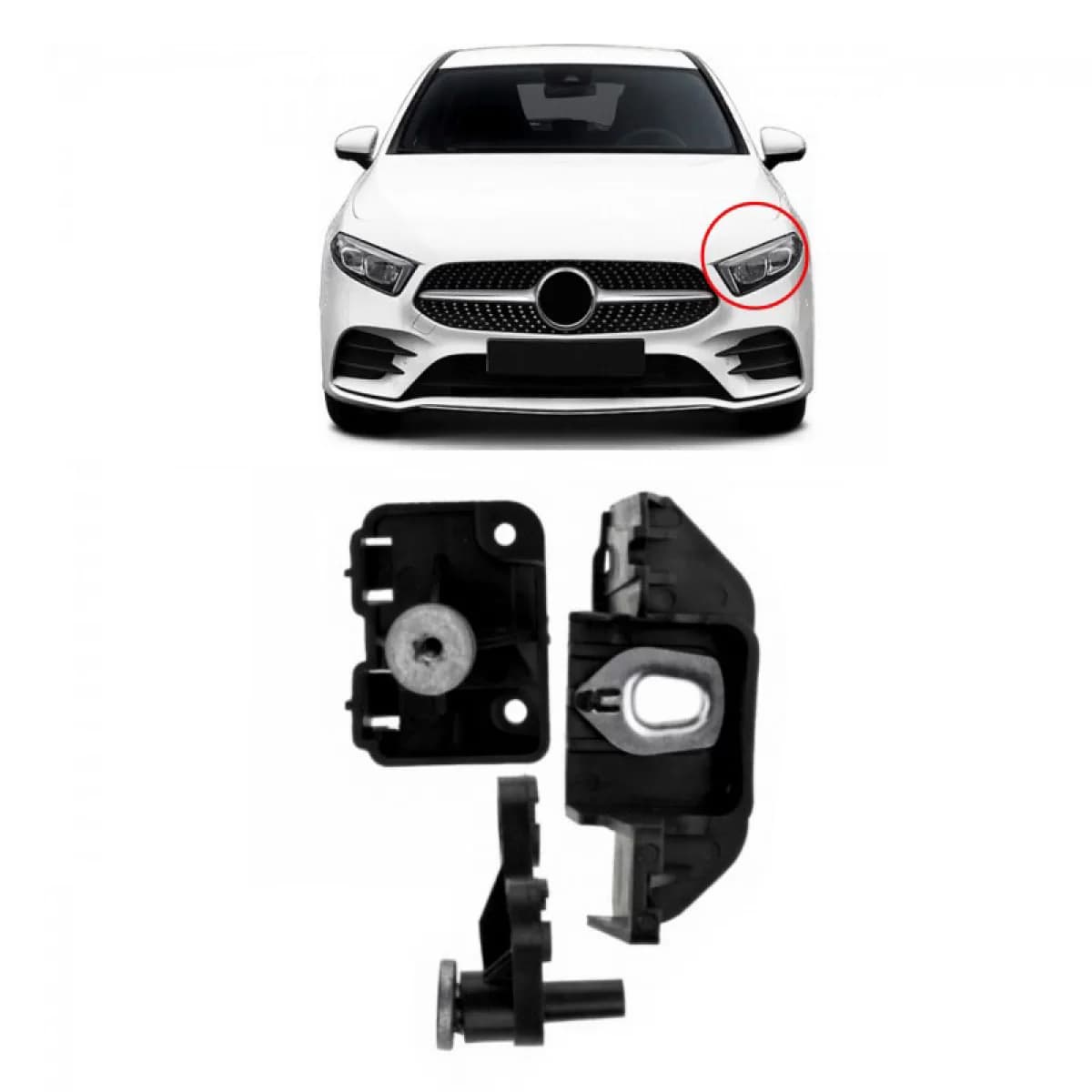 Headlight Tap Repair Left Kit suitable for Mercedes-Benz A-Class W177 18+ / CLA C118/W118 19+ 3 Pieces