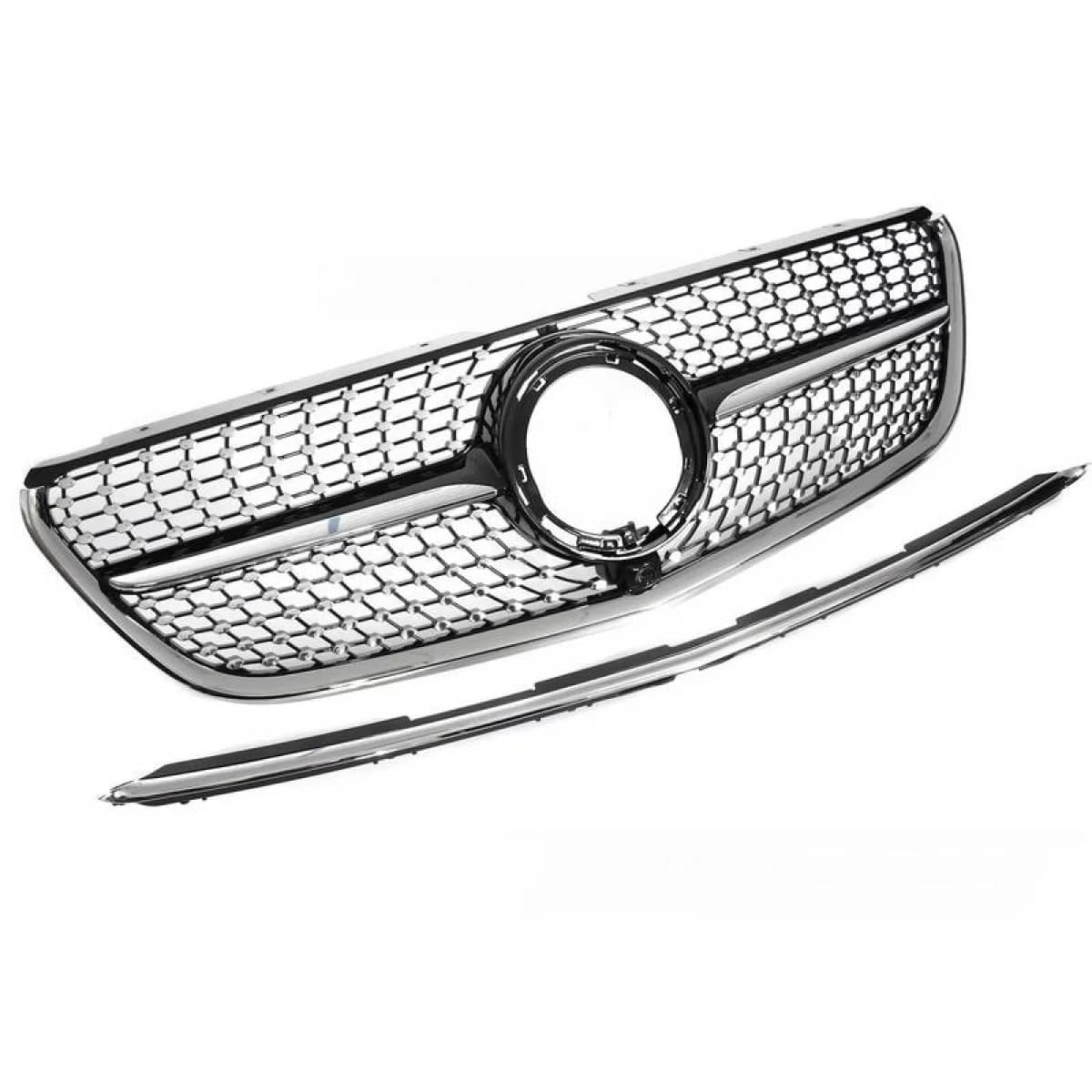 Front Grille suitable for Mercedes-Benz Vito W447 20+ Diamond Look Chrome/Black 1 Pc