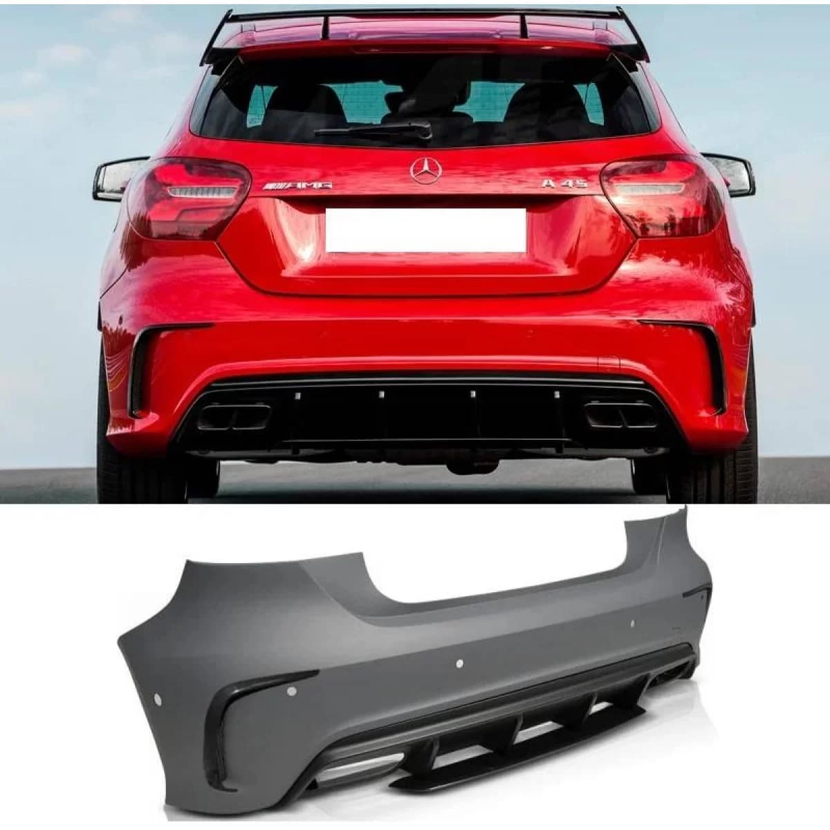 Rear Bumper suitable for Mercedes-Benz A-Class W176 12-18 A Design A45s Facelift Look