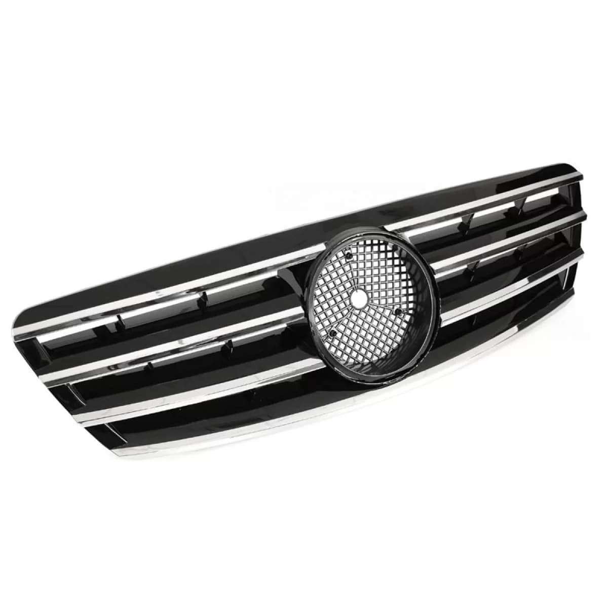 Front Grille suitable for Mercedes-Benz C-Class W203 00-07 A Design C63 Look Black/Chrome 1 Pc